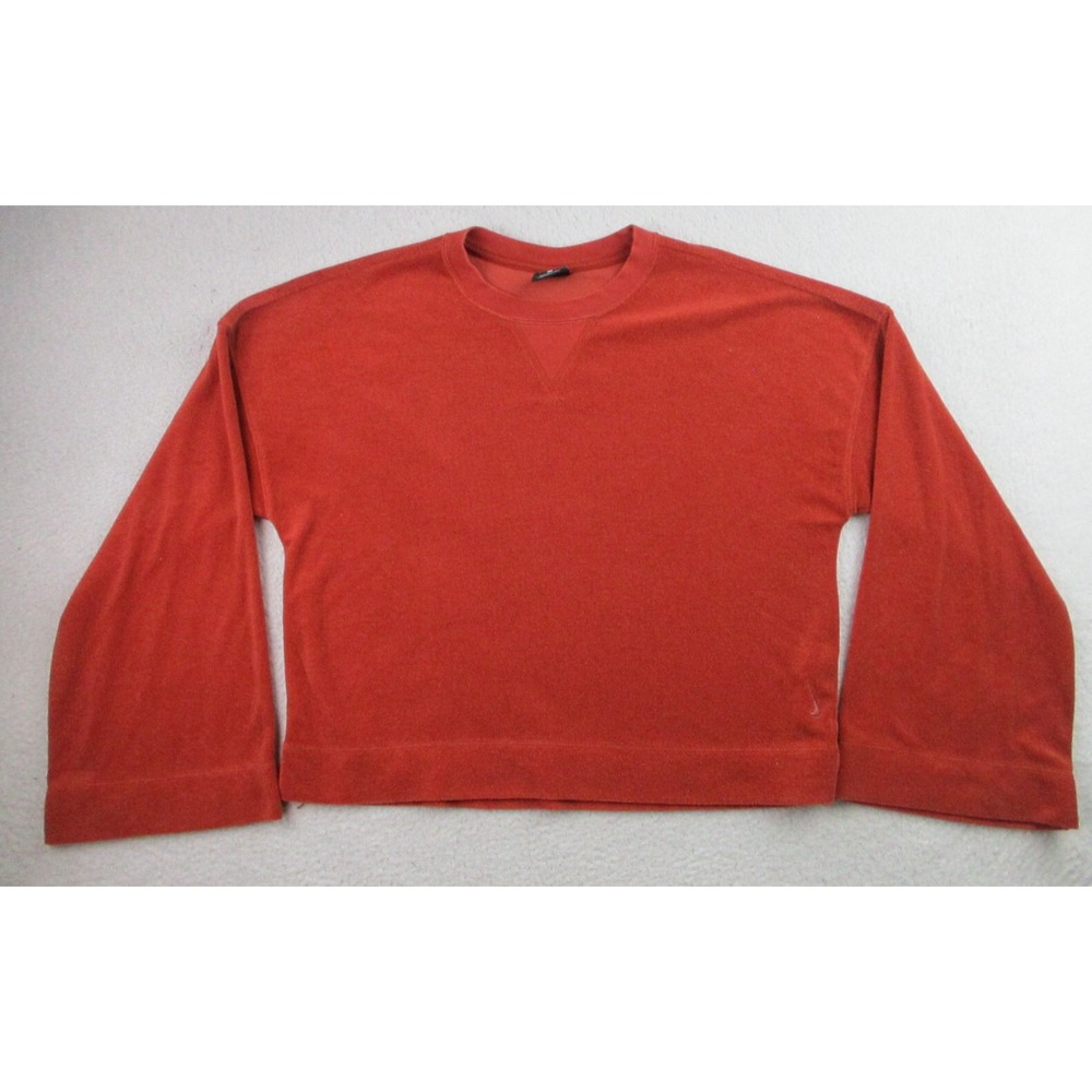 Nike‎ Yoga Top Womens Small Training Vinyasa Retro 70s French Terry Bell Sleeves